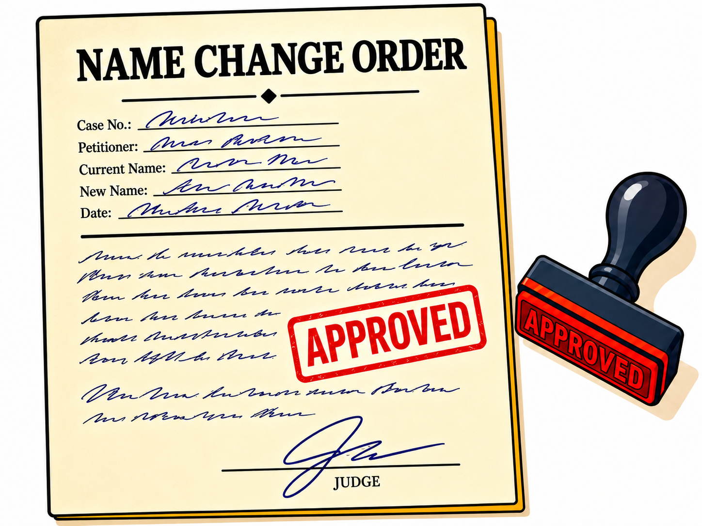 Approved name change court order